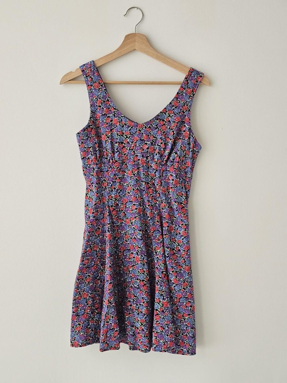 Vintage 1980's RAMPAGE Mini Dress With Floral Print Rayon